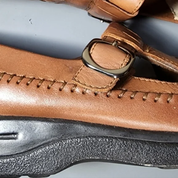 Life Stride Leather Woven Slip On Loafers Brown Size 7N - Picture 12 of 14